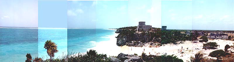 the ruins of tulum in a a spectacular setting