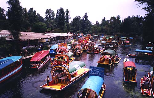 traffic jam in xochimilco